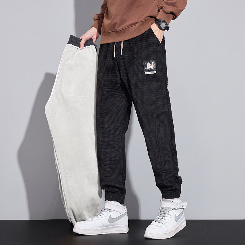 Corduroy Pant Warm - Celana Jogging bulu domba pria musim