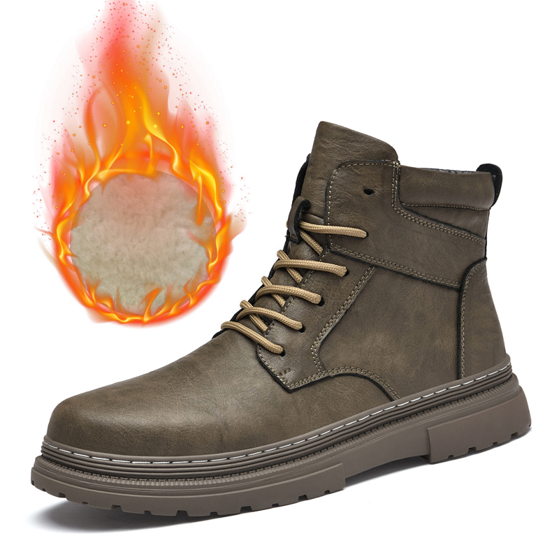 Waterproof Winter Boot - Sepatu Kulit Pria Musim Dingin Hangat,