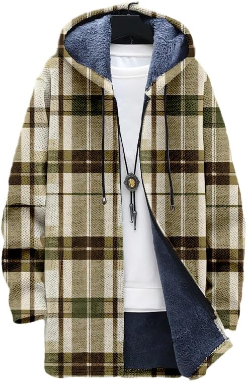 Kardigan Kotak-kotak Pria Over - Sherpa Hoodie Fleece ulasan dan harga